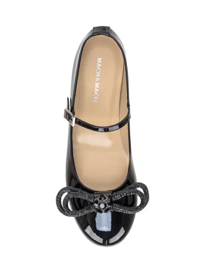 Mach&mach Pair Of Ballet Shoes With Bows And Knots In Black