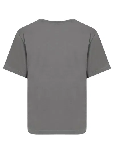 Mm6 Maison Margiela Mm6 By Maison Margiela Graphic Print Grey T-shirt With Care Instructions In Grey