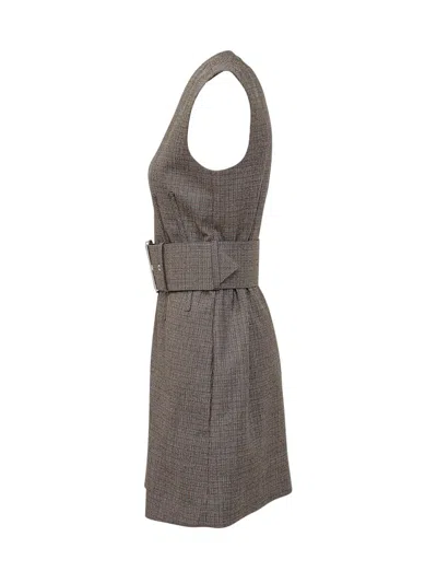 Stella Mccartney Dress With Belt In Brown