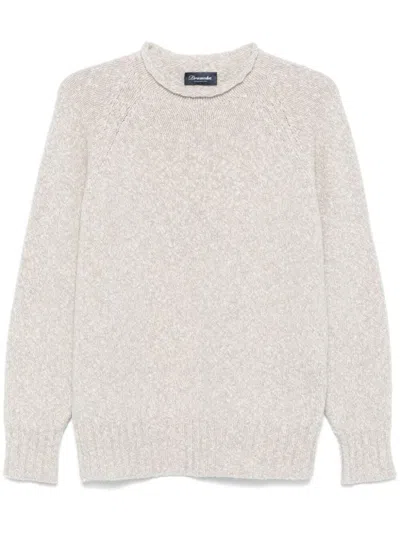 Drumohr Fine-knit Cashmere Sweatshirt In Grey
