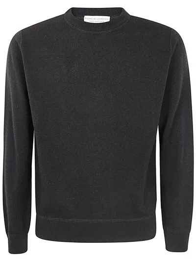 Filippo De Laurentiis Long Sleeves Cashmere Wool Round Neck Sweatshirt In Brown
