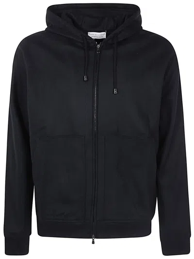 Filippo De Laurentiis Long Sleeves Hoodie Fullzip In Black