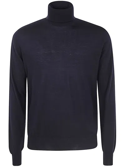 Filippo De Laurentiis Long Sleeves Merinos Turtleneck In Blue