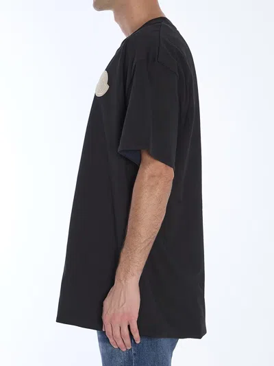 Moncler Reversible Cotton T-shirt In Black