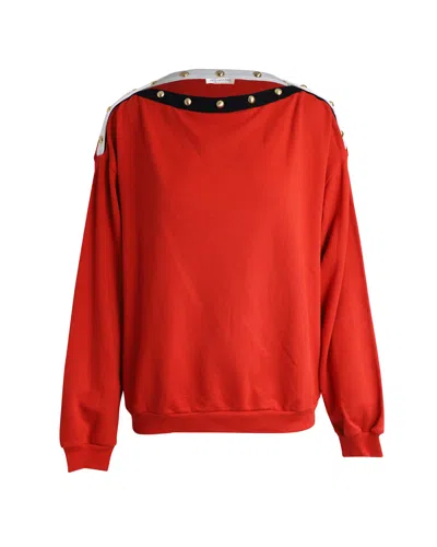 Philosophy By Lorenzo Serafini Philosophy Di Lorenzo Serafini Embellished Sweatshirt In Red Cotton In Red