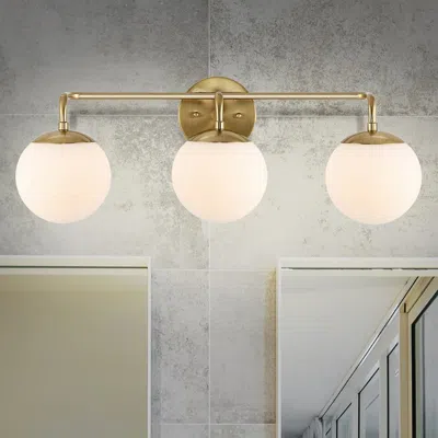 Jonathan Y Louis Parisian Globe 25" 3-light Metal/frosted Glass Modern Contemporary Led Vanity
