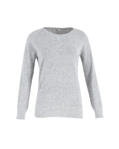 Acne Studios Brushed Knit Sweater In Grey Mohair In Grey