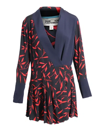 Diane Von Furstenberg Kimono Mini Dress In Multicolor Silk In Multi