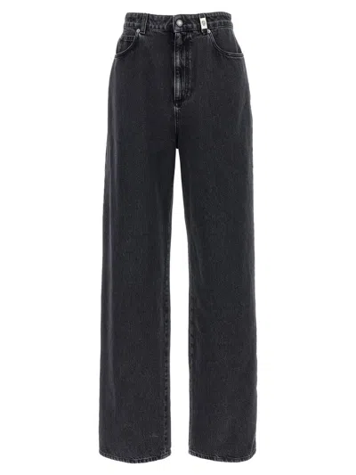 Alexander Mcqueen Wide Leg Jeans Black In Black