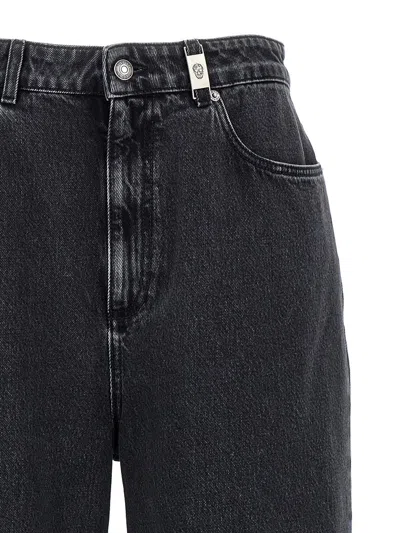 Alexander Mcqueen Wide Leg Jeans Black In Black