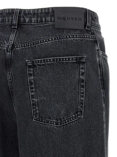 Alexander Mcqueen Wide Leg Jeans Black In Black