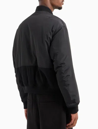 Armani Exchange Logo-patch Bomber Jacket In Black