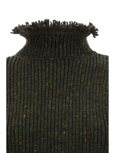Burberry Fringe Sweater With T In Glen