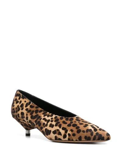 Isabel Marant Kitten Heel Pointed Toe Leopard Print Pumps In Multicolor