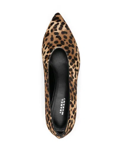 Isabel Marant Kitten Heel Pointed Toe Leopard Print Pumps In Multicolor