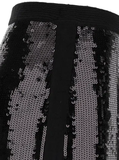 Twinset Black Midi Skirt With Sequins All-over In Black