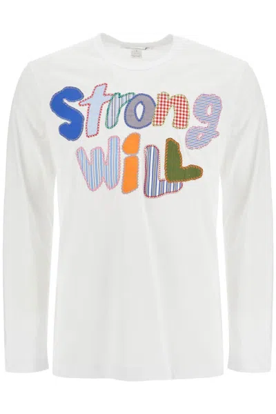 Shop Comme Des Garçons 'long-sleeved 'strong Will In White