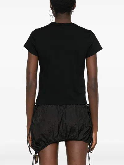 Alexander Wang Essential Jersey Shrunk Tee With Puff Logo Black