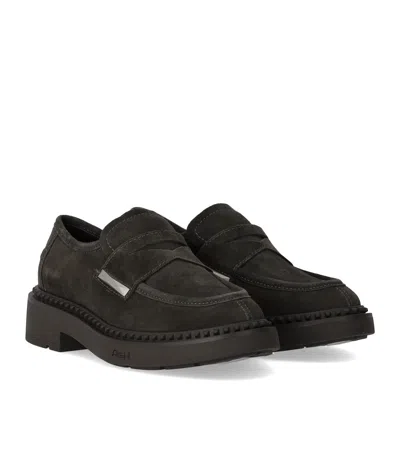 Ash Medusa Loafers In Gunmetal Suede