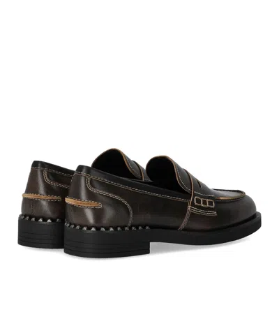 Ash Winona Dark Brown Loafer In Multi