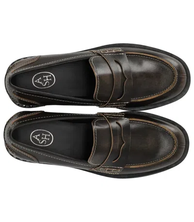 Ash Winona Dark Brown Loafer In Multi