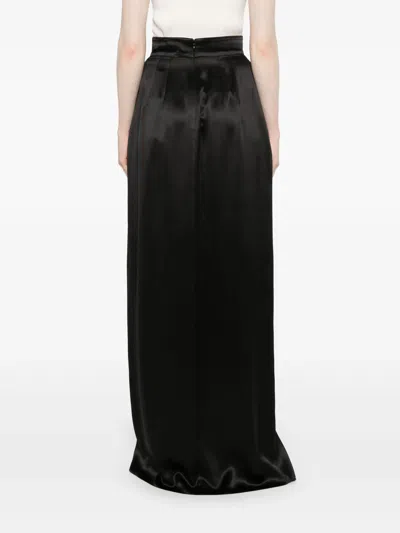 Dolce & Gabbana High Waist Satin Finish Skirt With Side Pockets