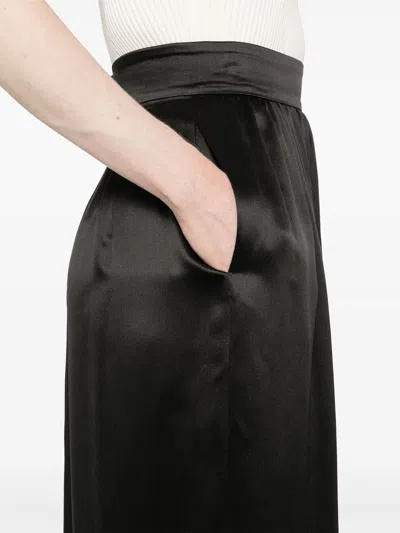 Dolce & Gabbana High Waist Satin Finish Skirt With Side Pockets