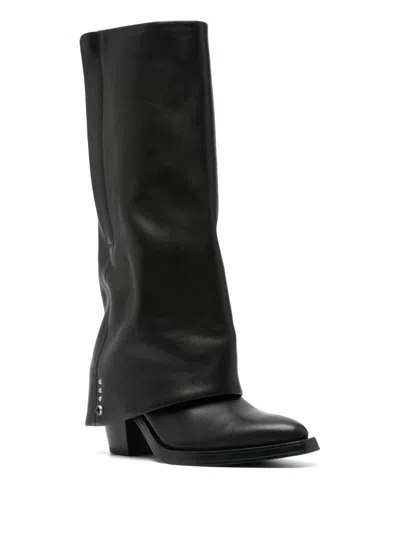 Shop Ash Jackson High Leather Boots In Black