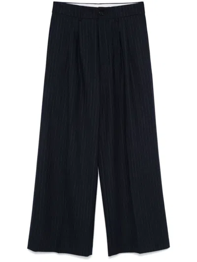 Shop Philippe Model Wide-leg Houndstooth Wool Pants In Blue