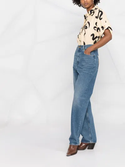 Golden Goose Relaxed Wide-leg Denim Jeans In Medium Stone Wash