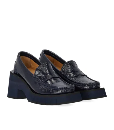 Paloma Barcelo’ Paloma Barceló Odele Navy Blue Heeled Loafer