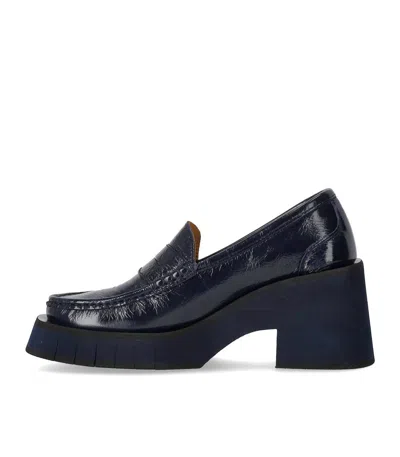 Paloma Barcelo’ Paloma Barceló Odele Navy Blue Heeled Loafer