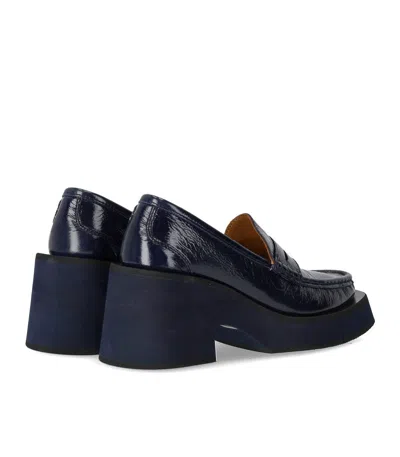 Paloma Barcelo’ Paloma Barceló Odele Navy Blue Heeled Loafer