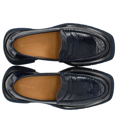 Paloma Barcelo’ Paloma Barceló Odele Navy Blue Heeled Loafer