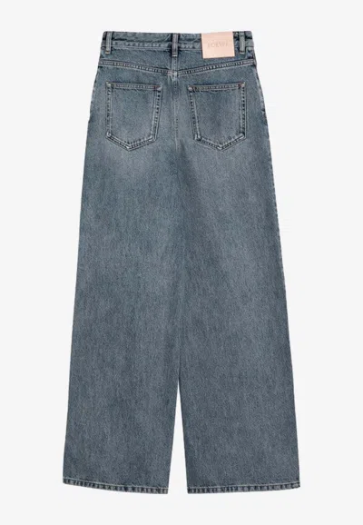 Shop Loewe Basic Wide-leg Jeans In Blue