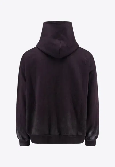 Shop Balenciaga Bb Metal Stencil Hooded Sweatshirt In Black