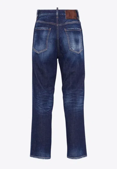 Dsquared2 Boston Basic Wash Straight-leg Jeans In Blue