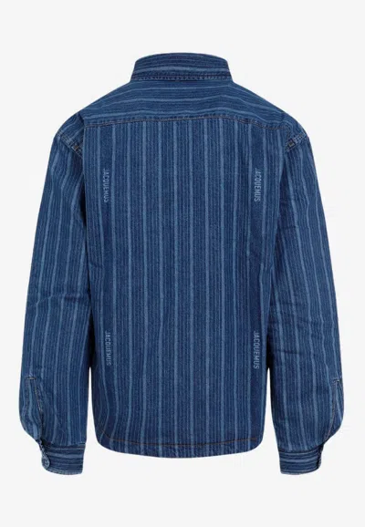 Jacquemus La Chemise Boulanger Blue Stripe Cotton Shirt In Blue