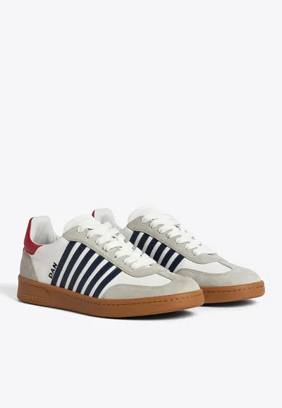 Dsquared2 Man Sneakers Off White Size 8 Calfskin In Multicolor