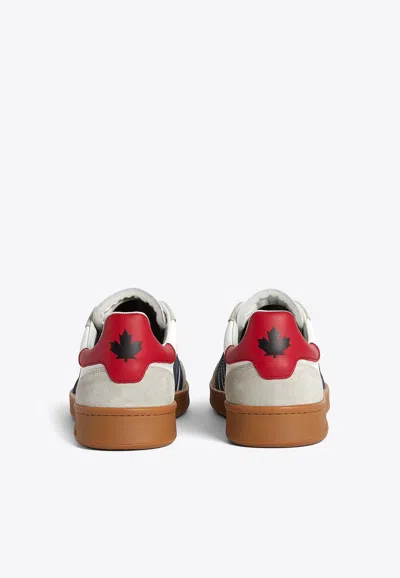 Dsquared2 Man Sneakers Off White Size 8 Calfskin In Multicolor