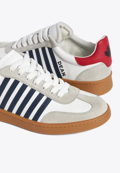Dsquared2 Man Sneakers Off White Size 8 Calfskin In Multicolor