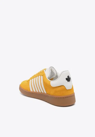 Dsquared2 Boxer Leather Sneakers In Yellow
