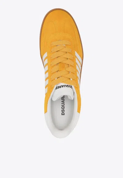 Dsquared2 Boxer Leather Sneakers In Yellow