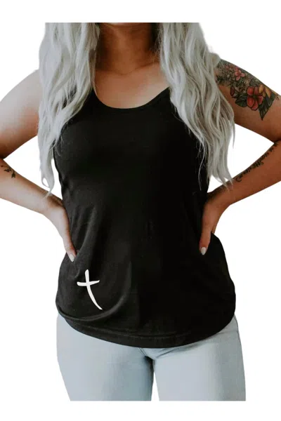 She Shed Jesus Has My Back Tank Top In Black In Black