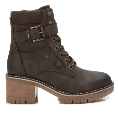 Xti Women's Combat Booties In Kakhi In Multi