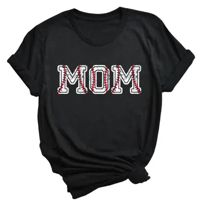 Type A Tees Women's Baseball Mom Tee In Black In Black