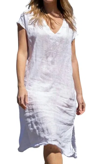 Cp Shades Ali V-neck Midi Dress In White In White