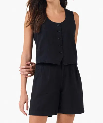Nic + Zoe Rumba Linen Blend Vest In Black