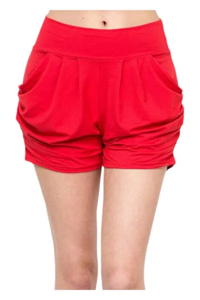 White Label Women's Lounge Shorts With Pockets In Red In Red