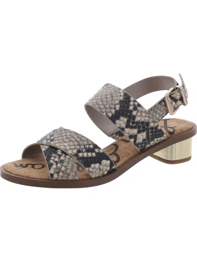 Sam Edelman Teena 2 Womens Faux Leather Open Toe Slingback Sandals In Yellow